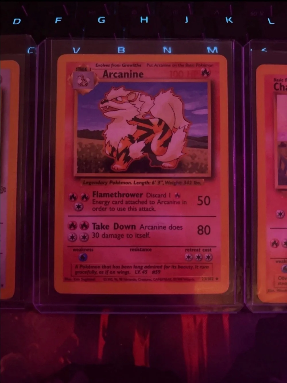 Pokemon Vintage WOTC Lot Base Set Charmander & Arcanine + Jungle Holo Kangaskhan